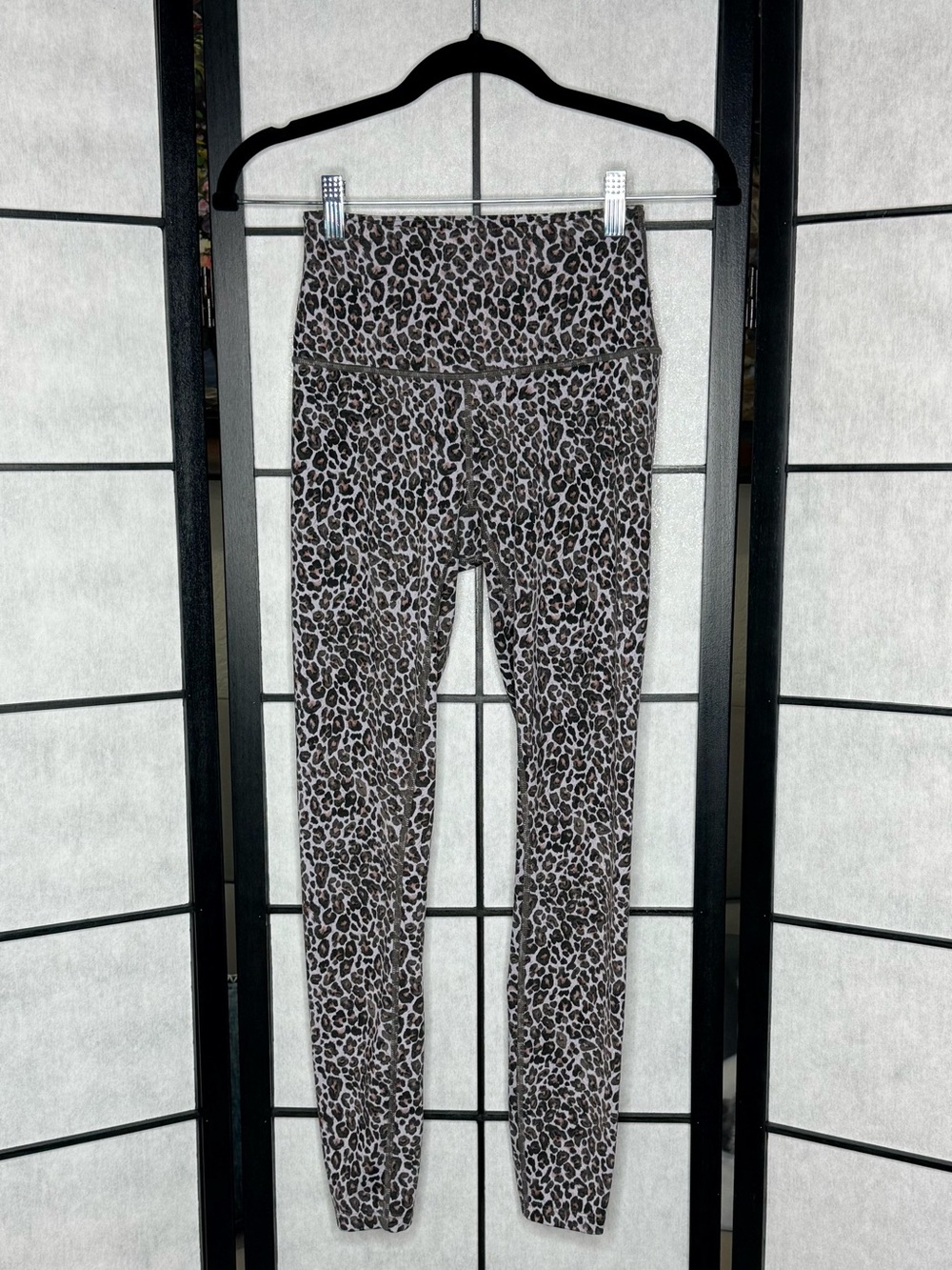 Varley Women’s Leopard Print High Rise Leggings Gray Olive Pink Size XS